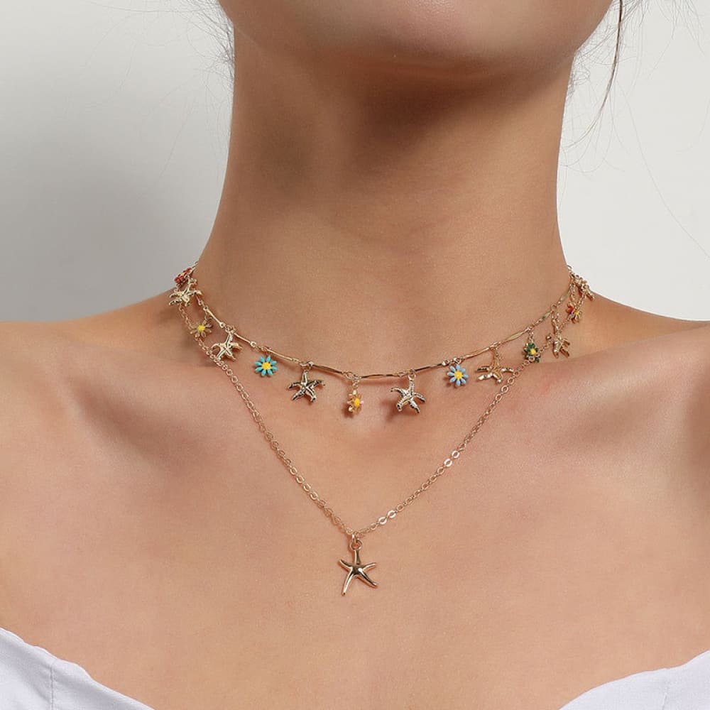 Double Layer Starfish Necklace