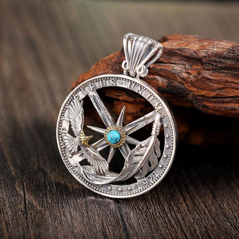 Feather Compass Necklace