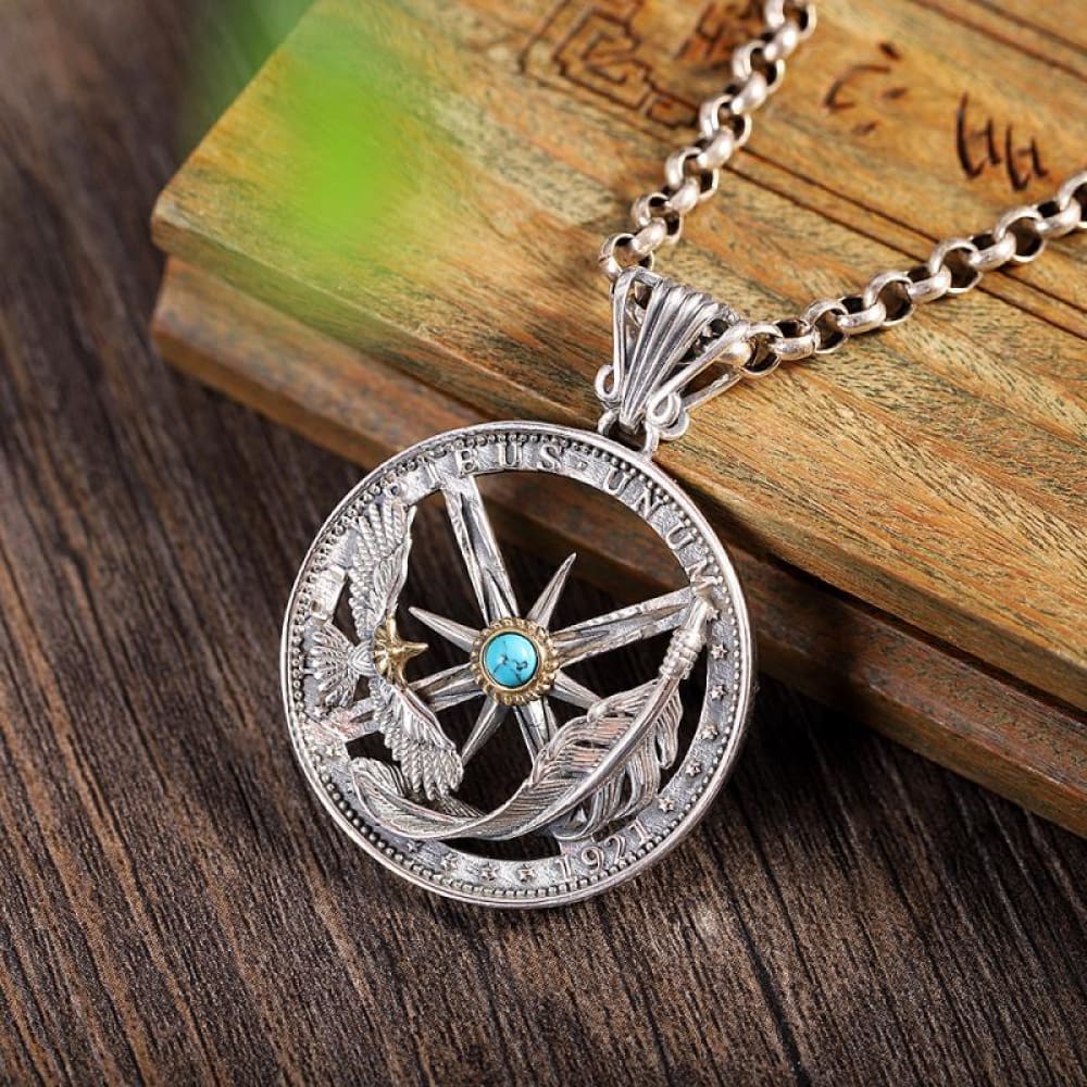 Feather Compass Necklace
