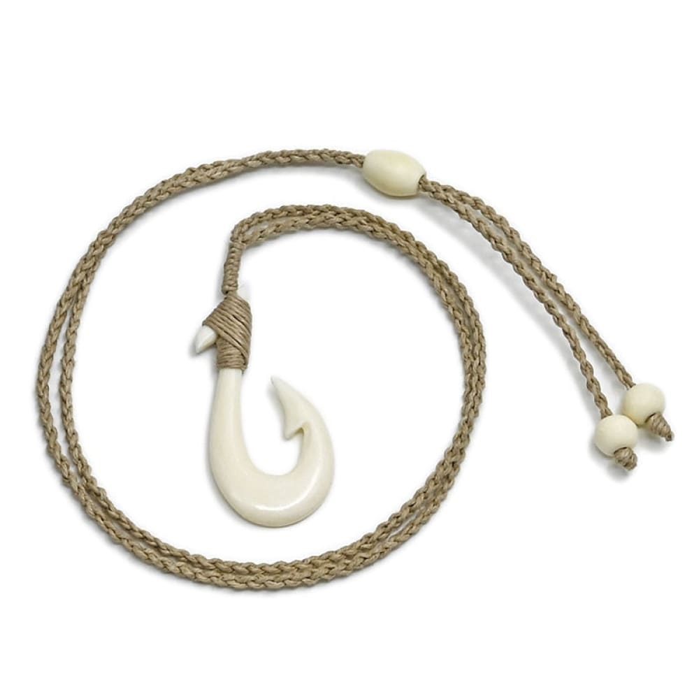 Fish Hook Necklace Bone
