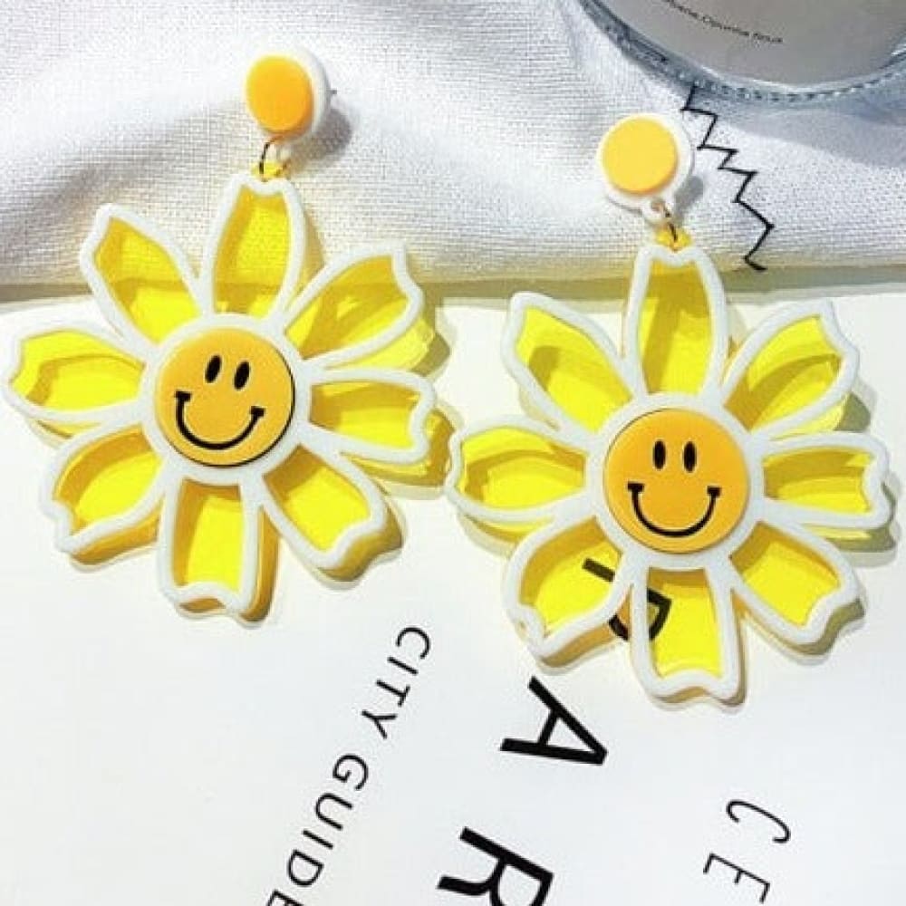 Flower Smiley Beach Earrings