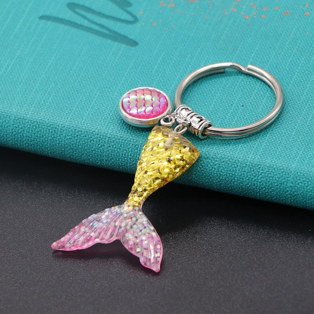 Glittery Mermaid Tail Keychain