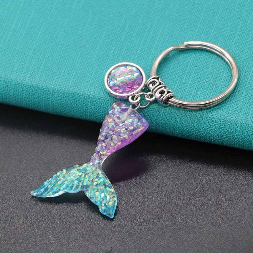 Glittery Mermaid Tail Keychain