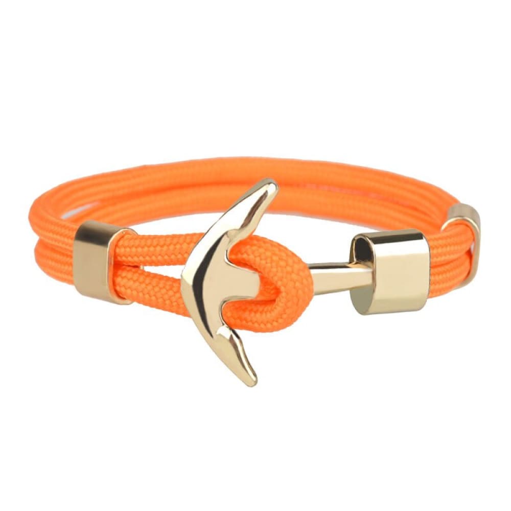 Gold Anchor Bracelet - Orange