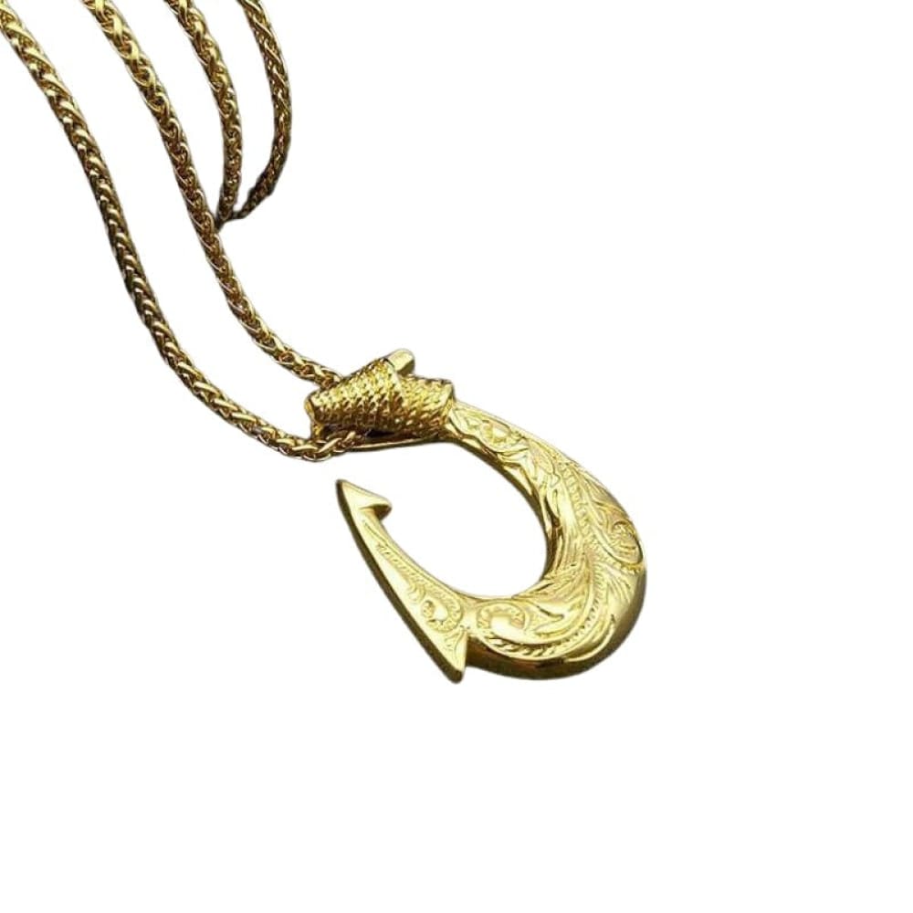 Gold Fish Hook Necklace
