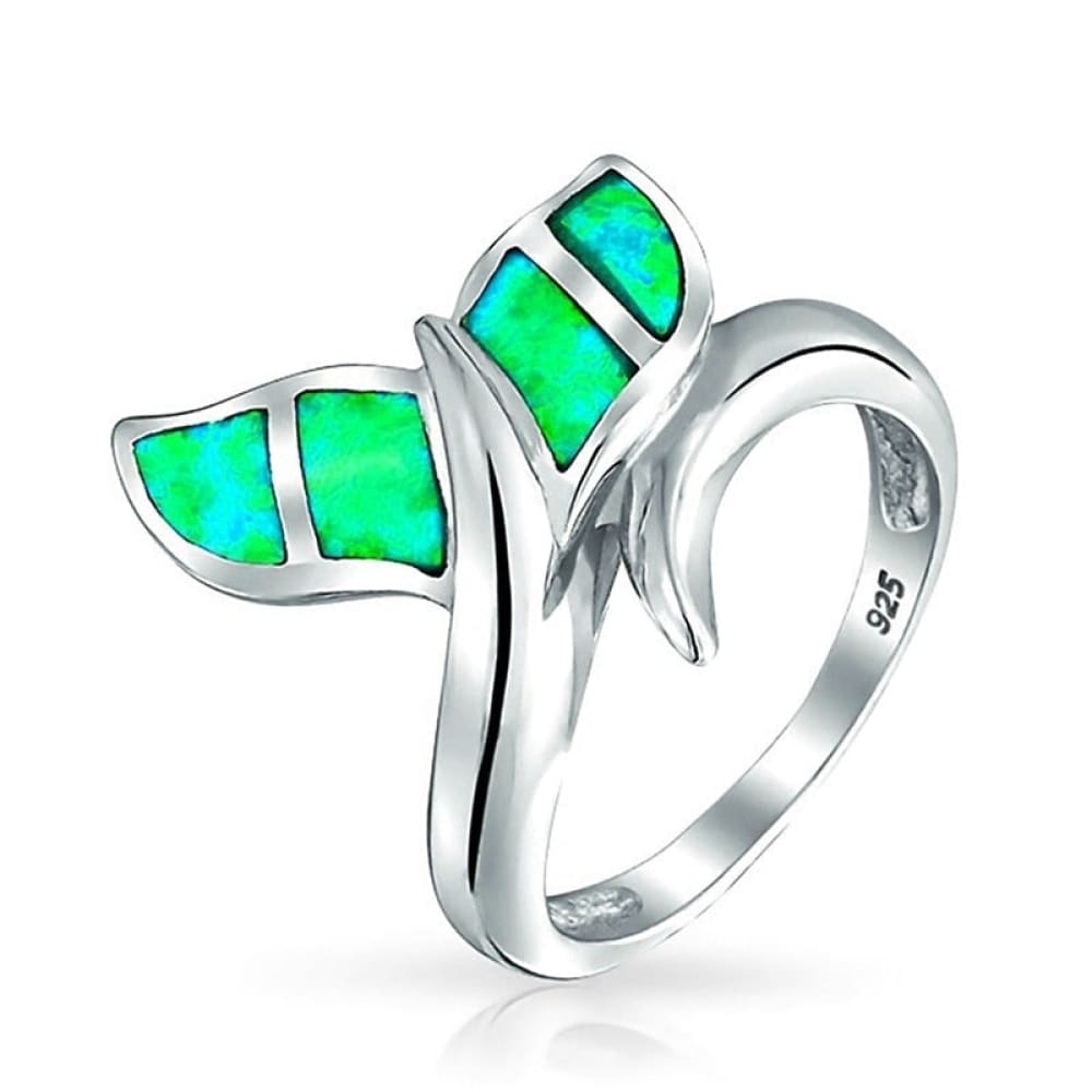 Green Tale Whale Ring