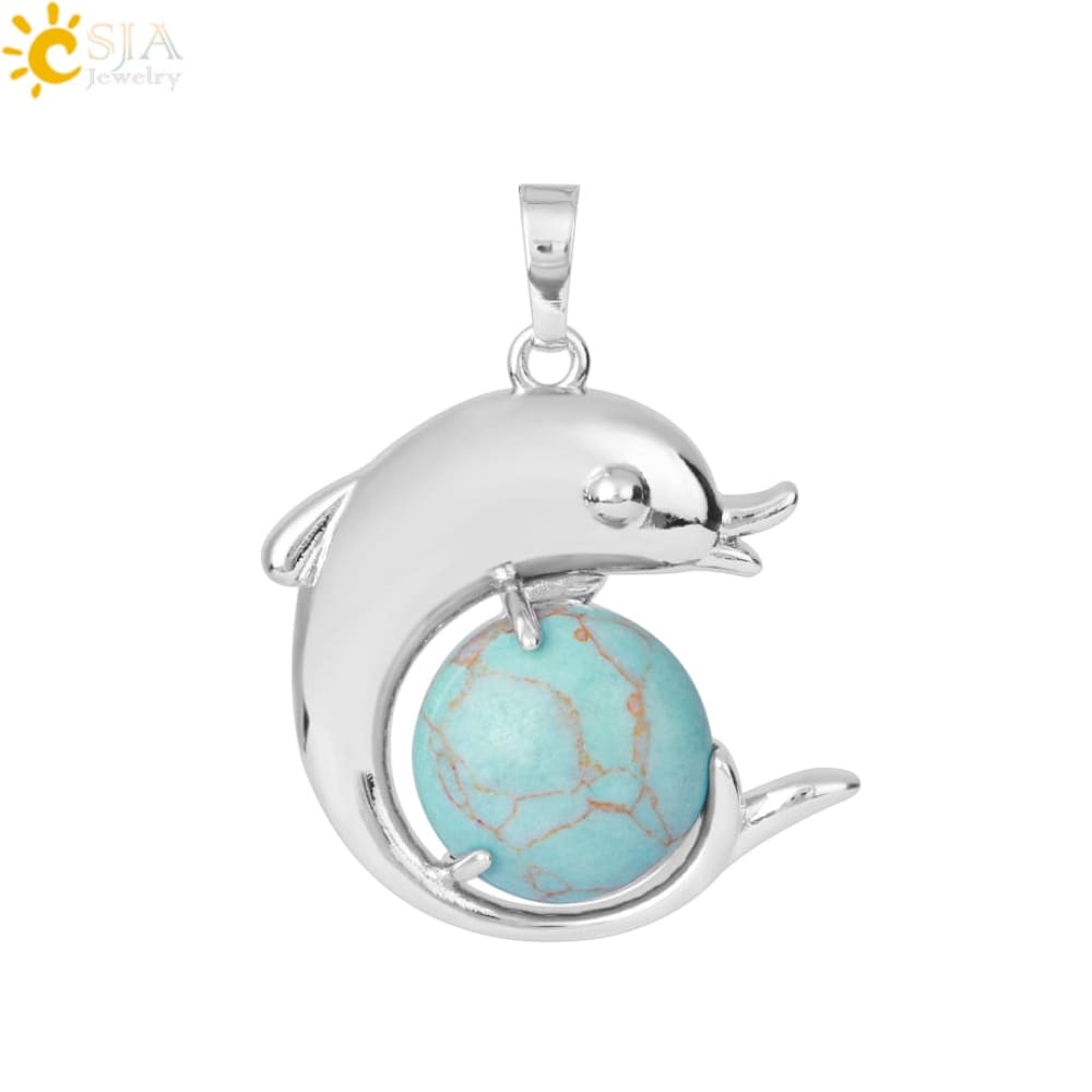 Healing Stone Dolphin Necklace