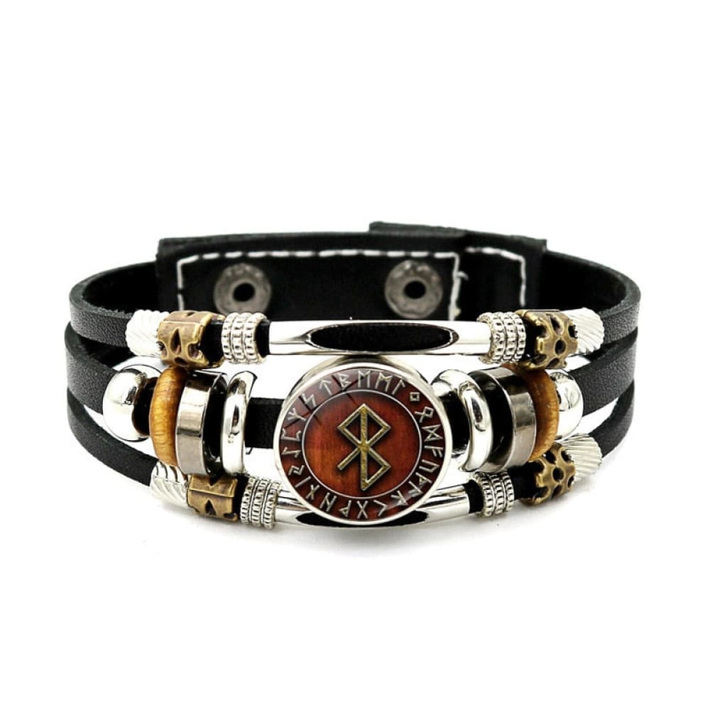 Leather Celtic Viking Compass Bracelet