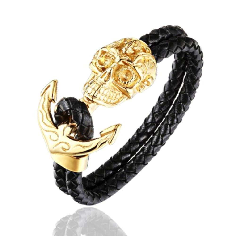 leather-skull-anchor-bracelet-gold