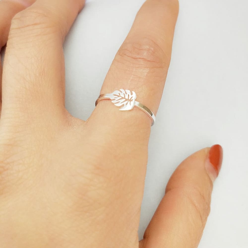 Leaves Beach Stainless Ring