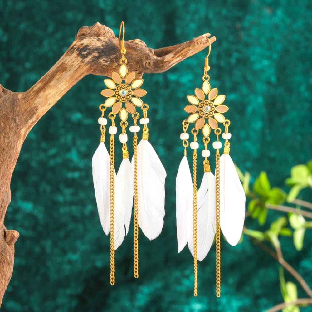 Long Beaded Beach Earrings