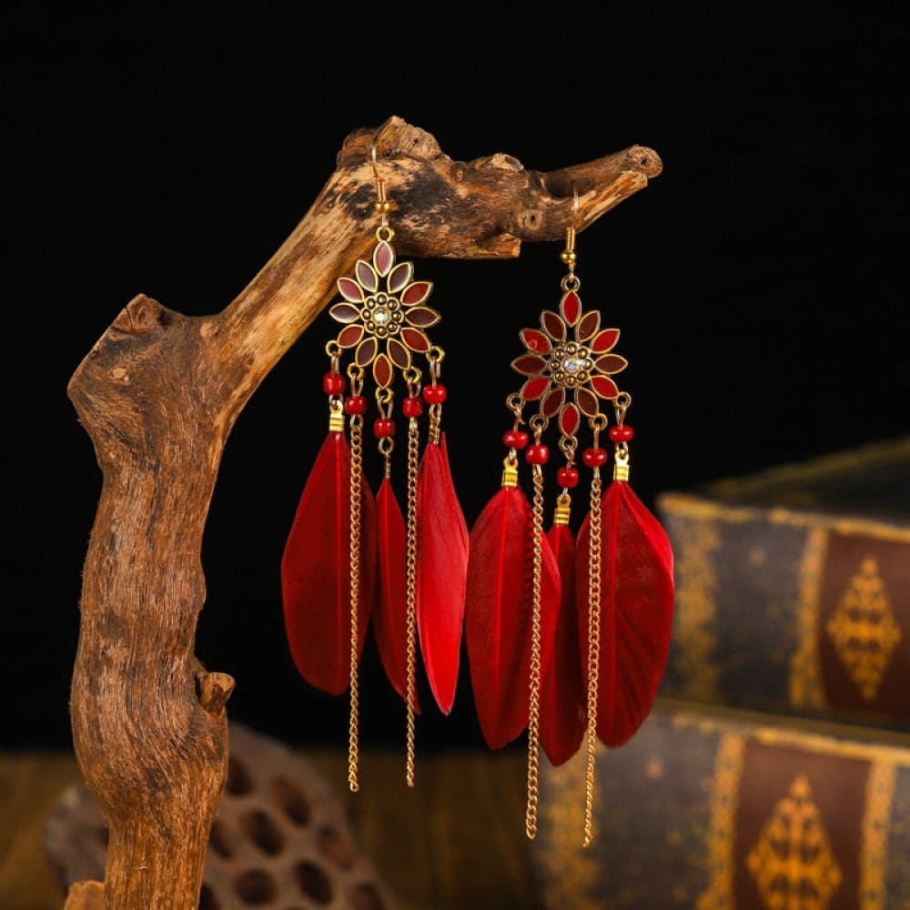 Long Beaded Beach Earrings