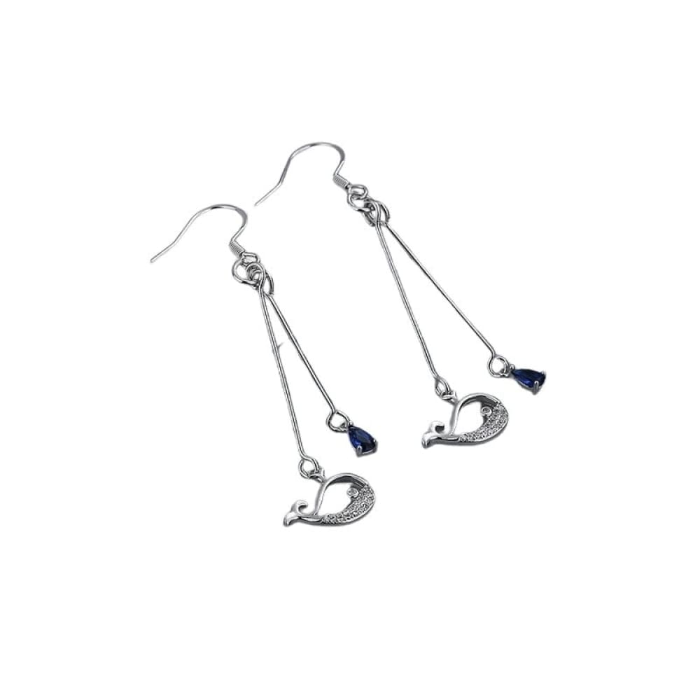 Long Tassel Whale Earrings