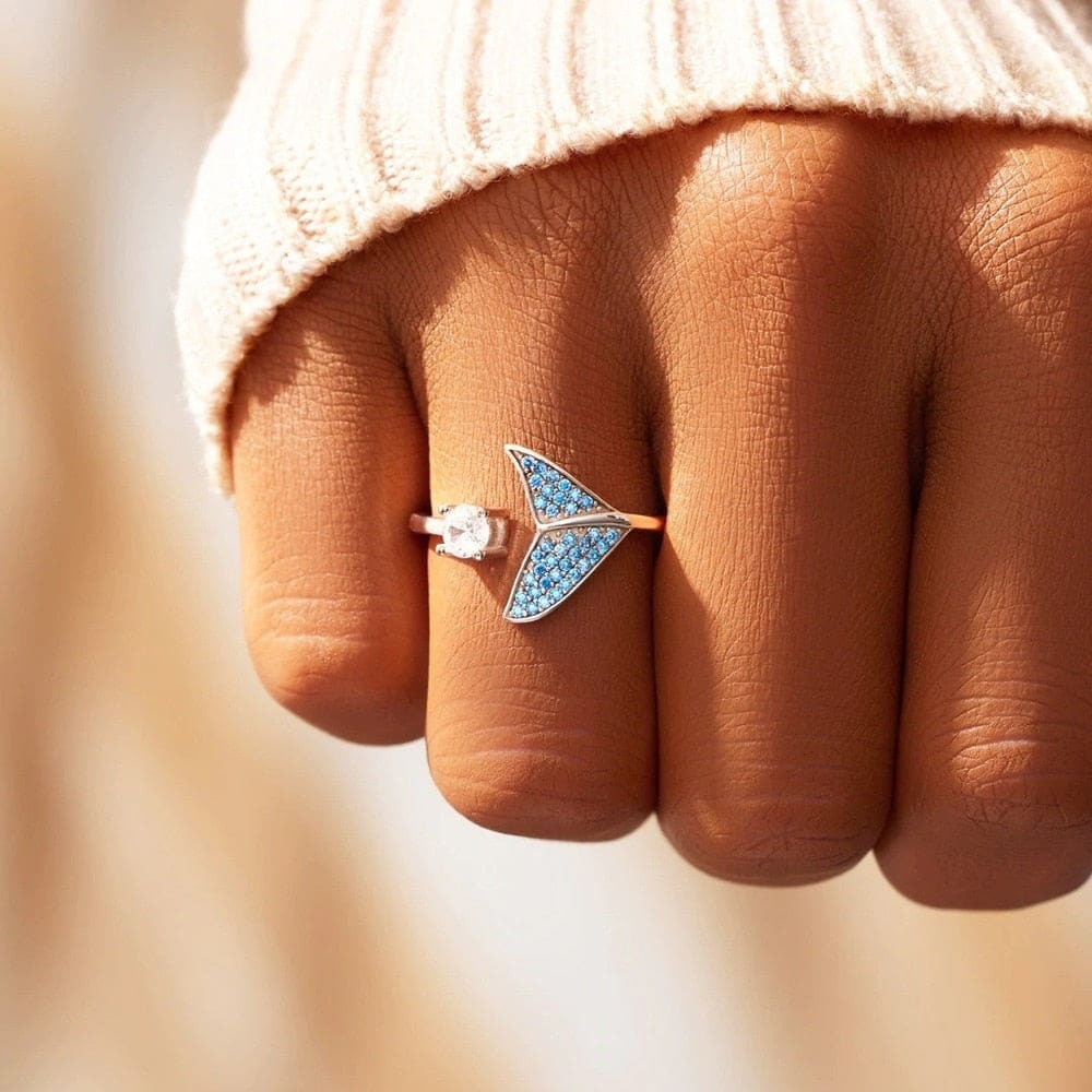 Luxury Blue Whale Ring