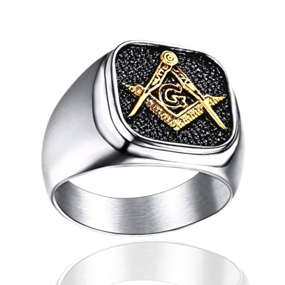Buy Masonic Gothic Ring with Black Diamonds | High Twelve Collection