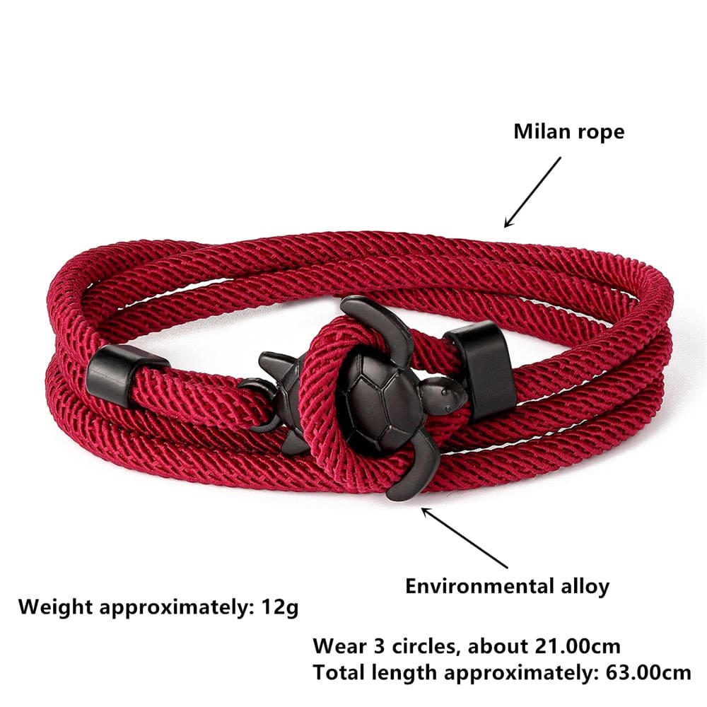 Men Rope Sea Turtle Bracelet