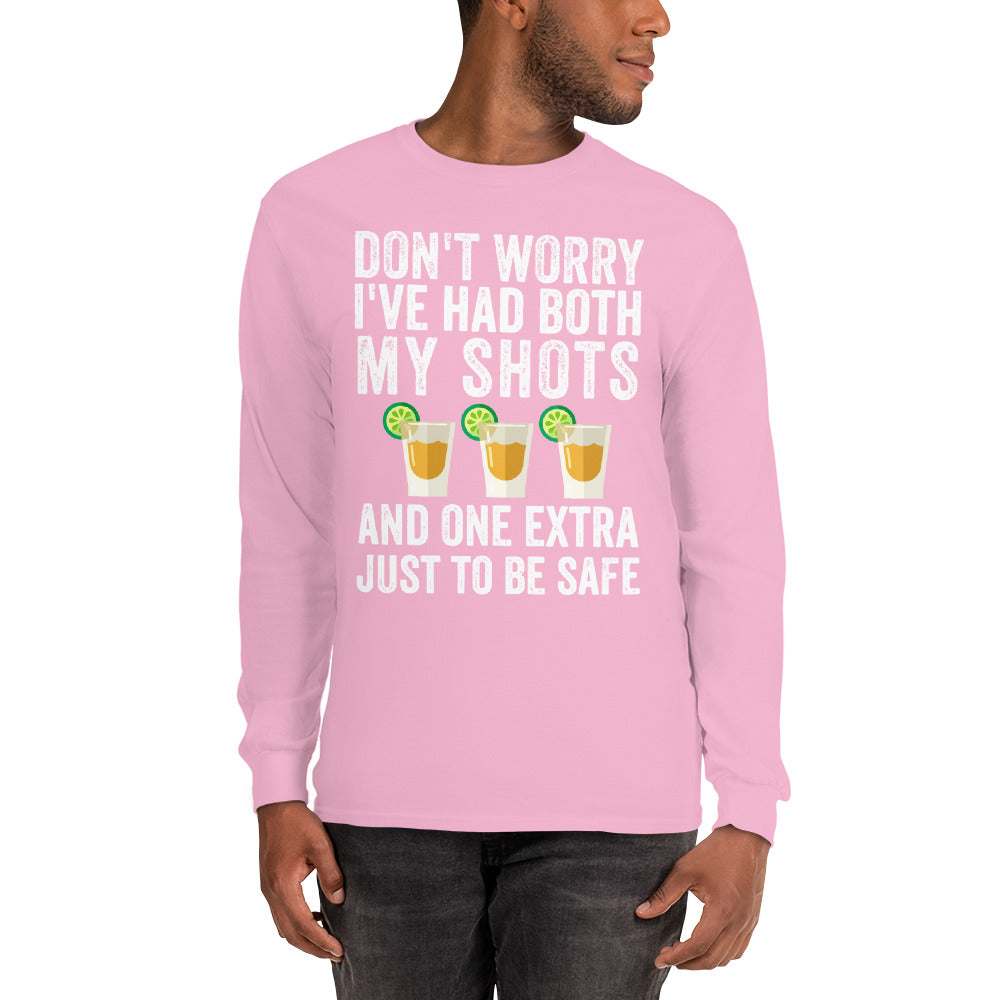 Don't Worry I've Had Both My Shots Shirt Funny Tequila Vintage Long Sleeve Shirt, Booster shot, Third shot, Extra shot, Funny Vaccination - Madeinsea©