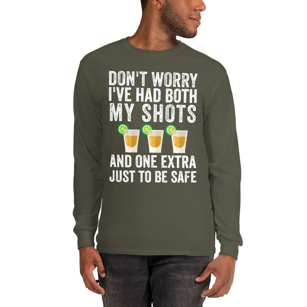 Don't Worry I've Had Both My Shots Shirt Funny Tequila Vintage Long Sleeve Shirt, Booster shot, Third shot, Extra shot, Funny Vaccination - Madeinsea©