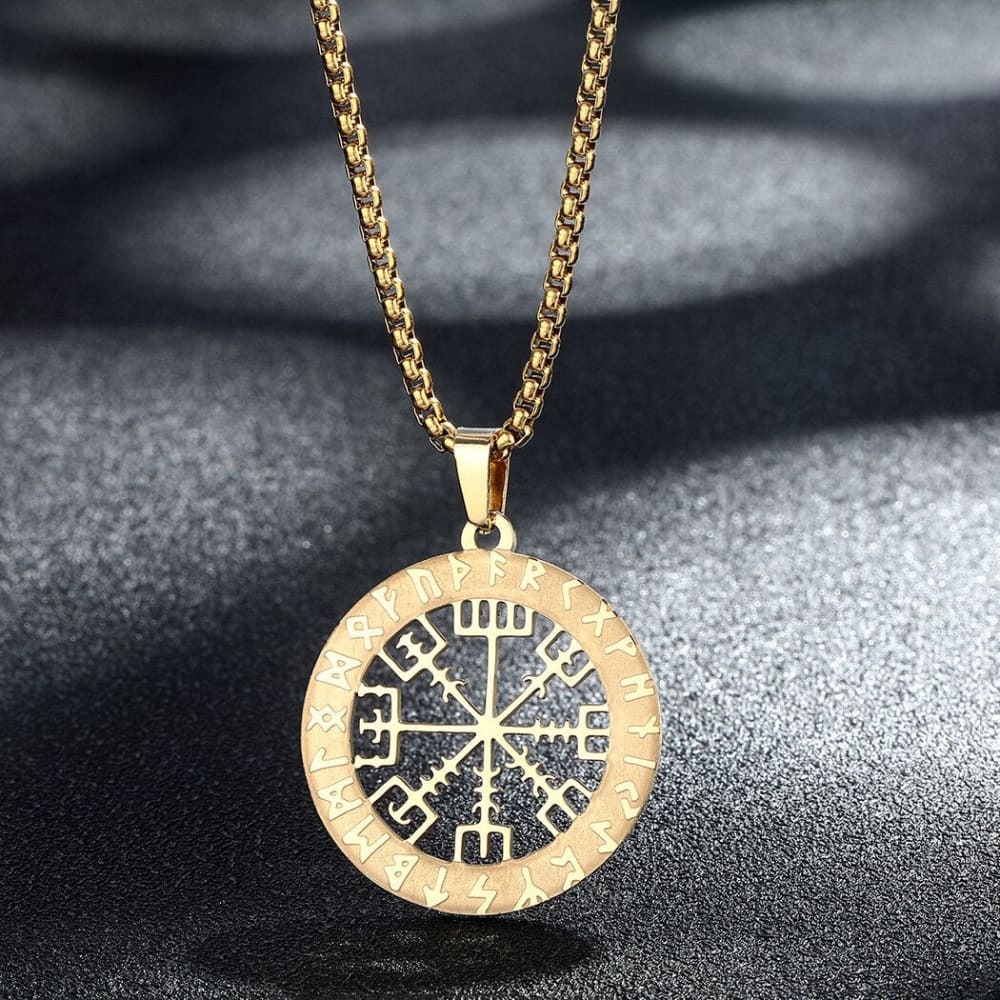 Mens Viking Compass Necklace