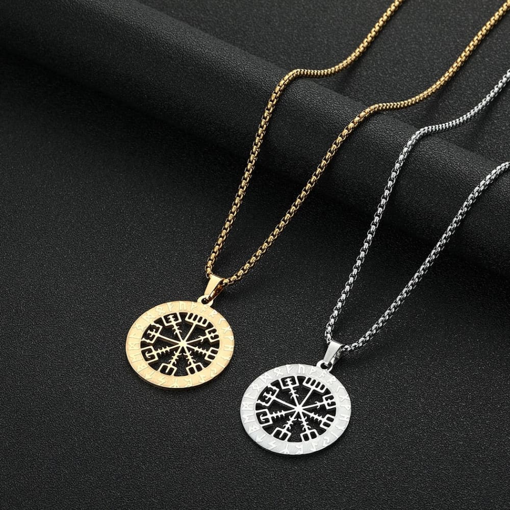 Mens Viking Compass Necklace