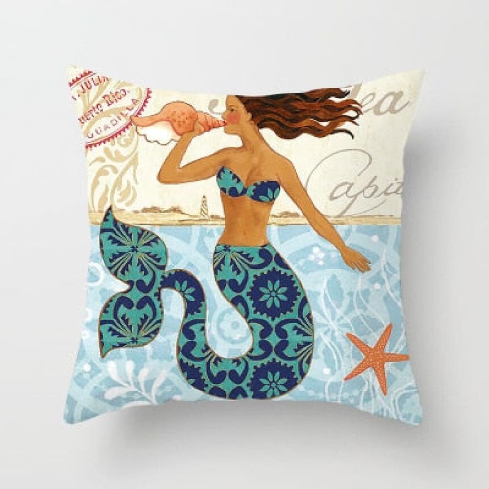 Mermaid Kisses and Starfish Wishes Pillow