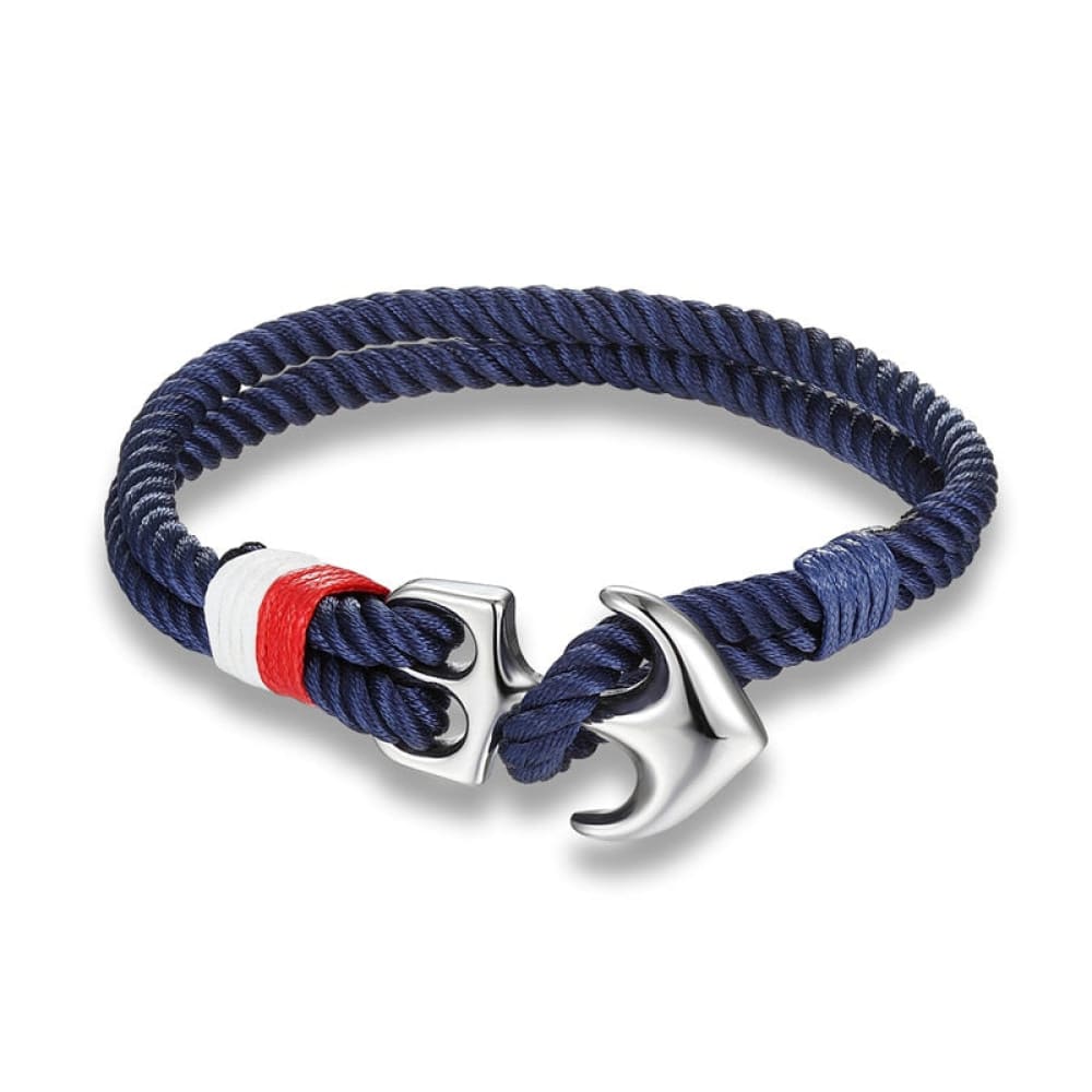 Multicolor Anchor Bracelet - Navy