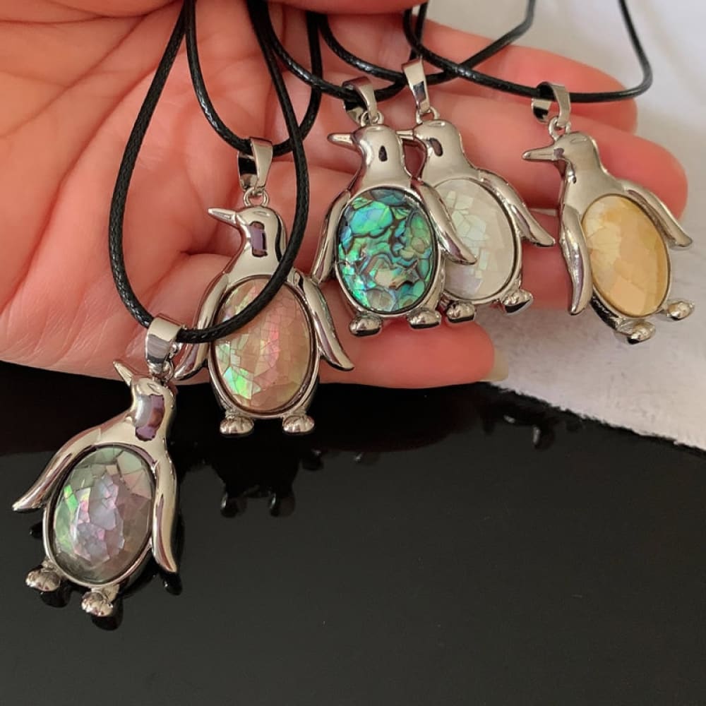 Natural Abalone Penguin Necklace