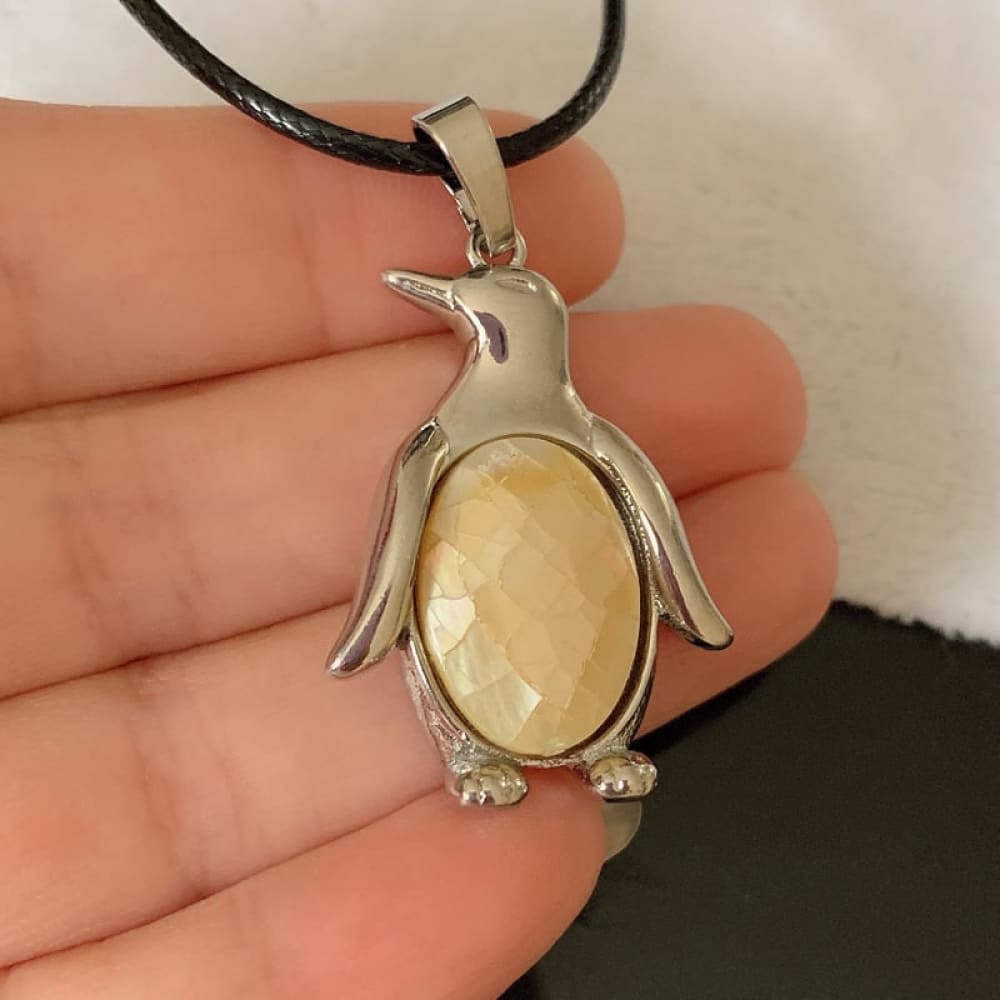 Natural Abalone Penguin Necklace