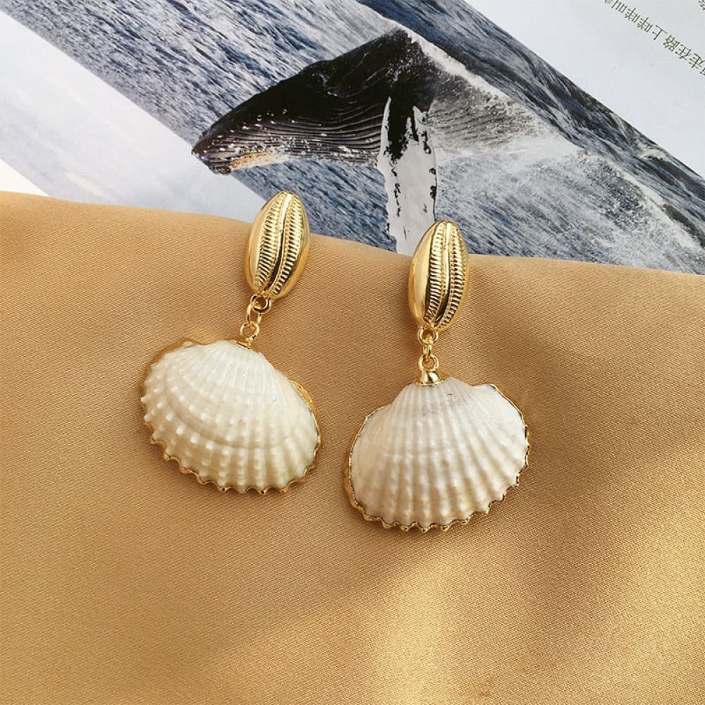 Natural Gold Shell Earrings