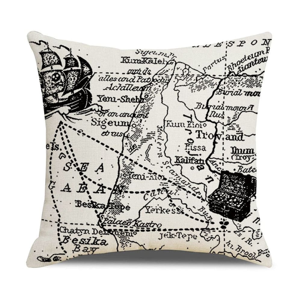Nautical Map Coordinates Pillow