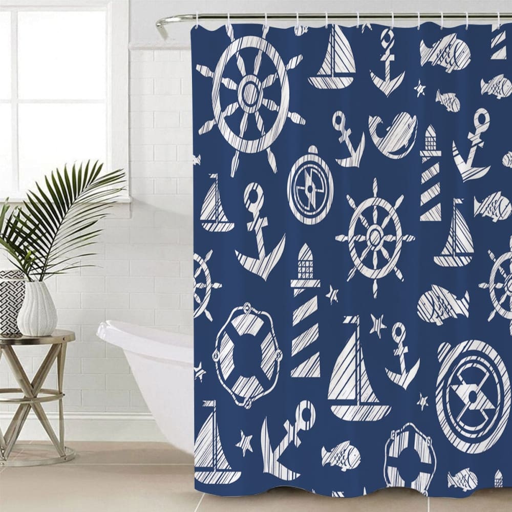Nautical Print Curtain