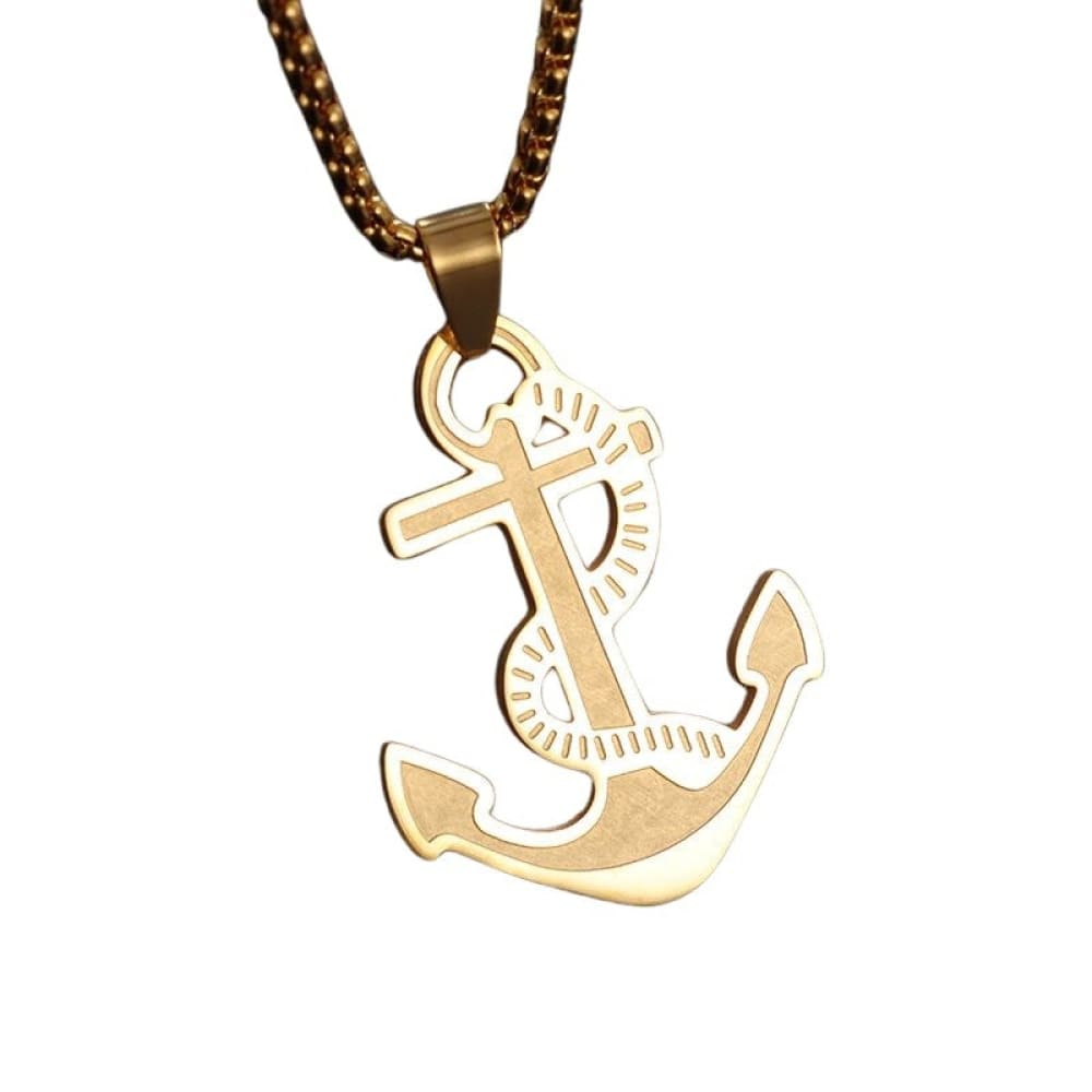 Navy Vintage Anchor Necklace