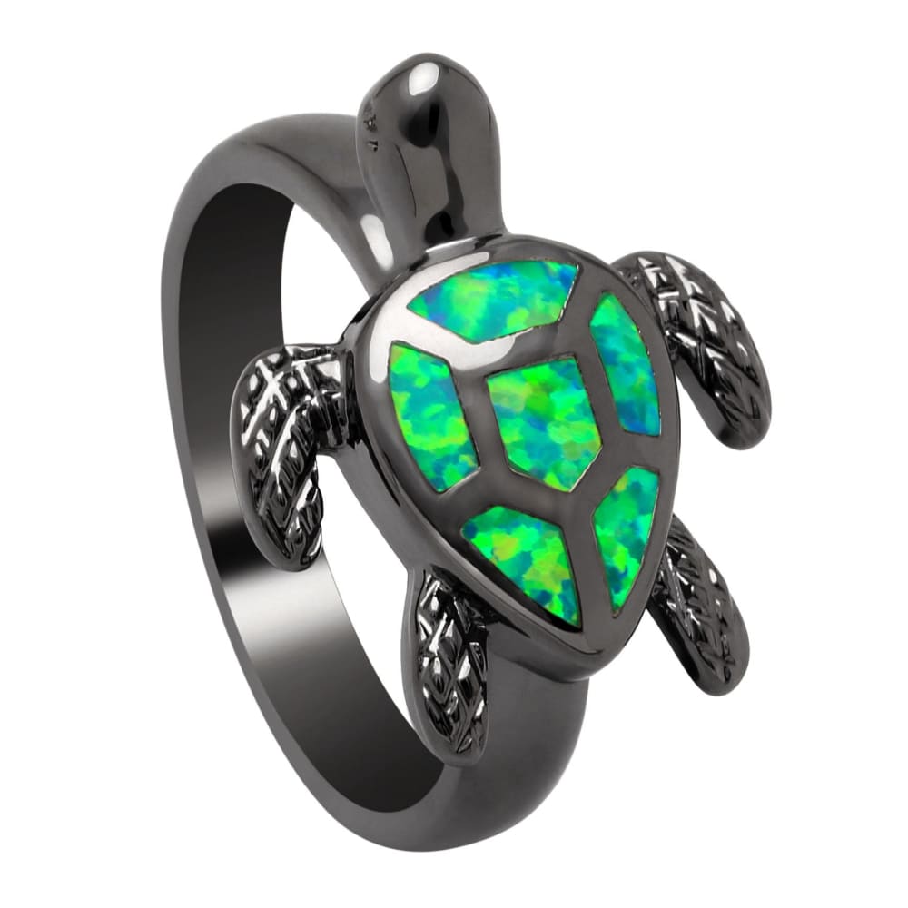Opal Gem Sea Turtle Ring