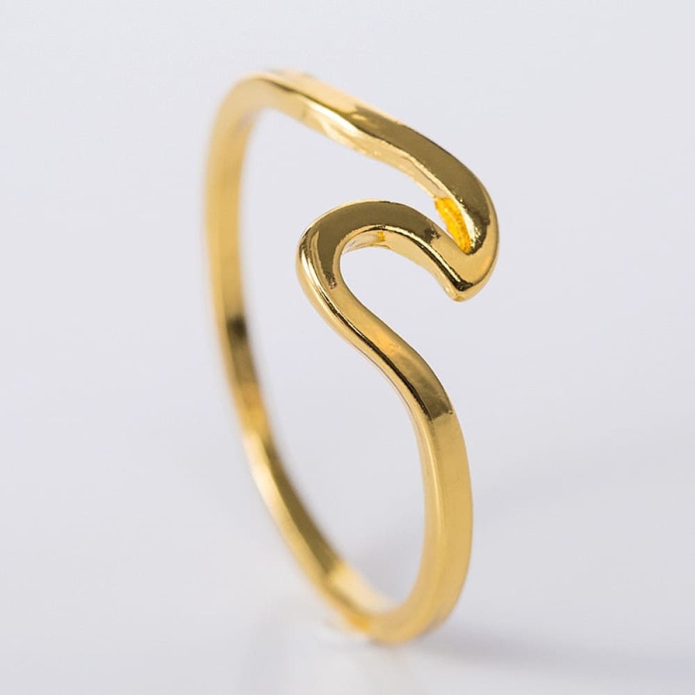 Pacific (Sea Wave Ring for Women) - 5 / Gold / Sea Wave