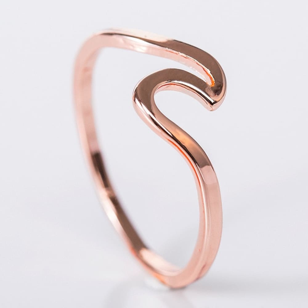 Pacific (Sea Wave Ring for Women) - 5 / Rose Gold / Sea Wave