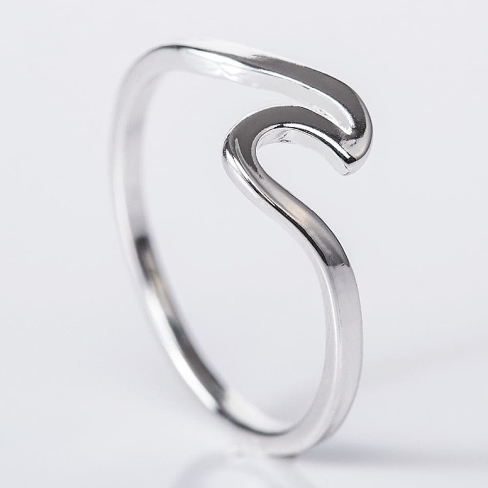 Pacific (Sea Wave Ring for Women) - 5 / Silver / Sea Wave