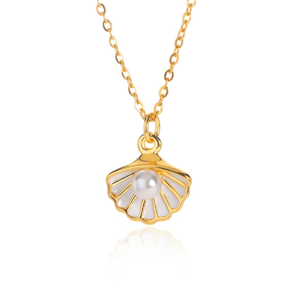 Pearl Clam Shell Necklace