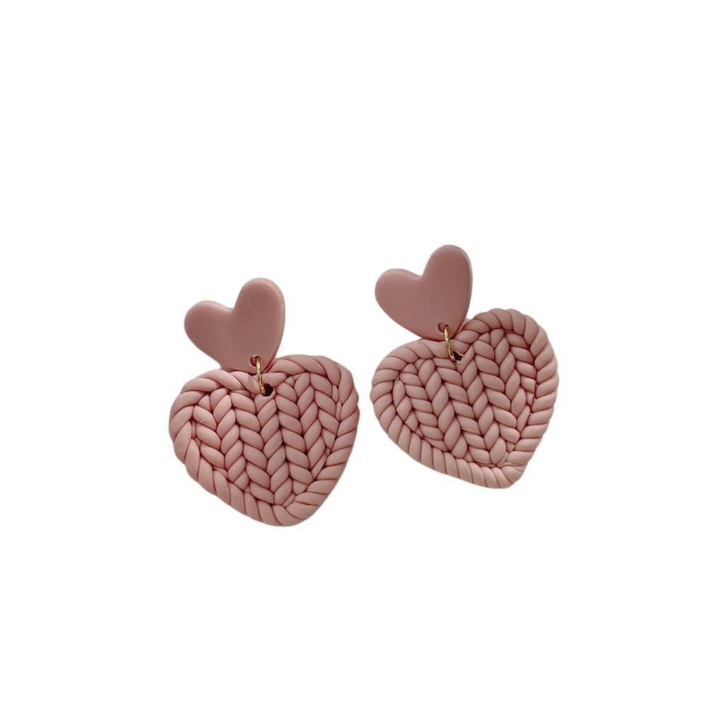 Pink Clay Earrings for Beach