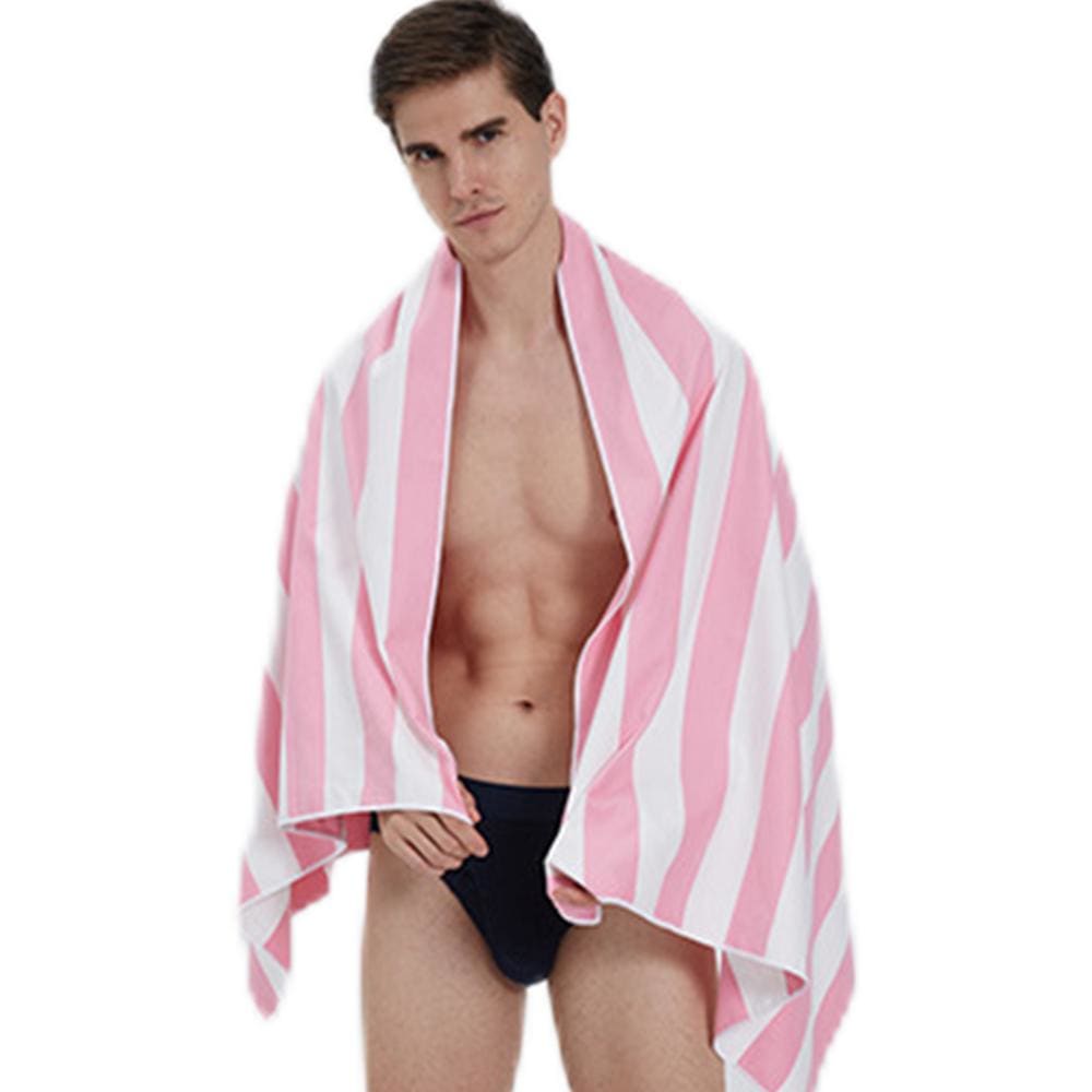 Pink Striped Beach Towel