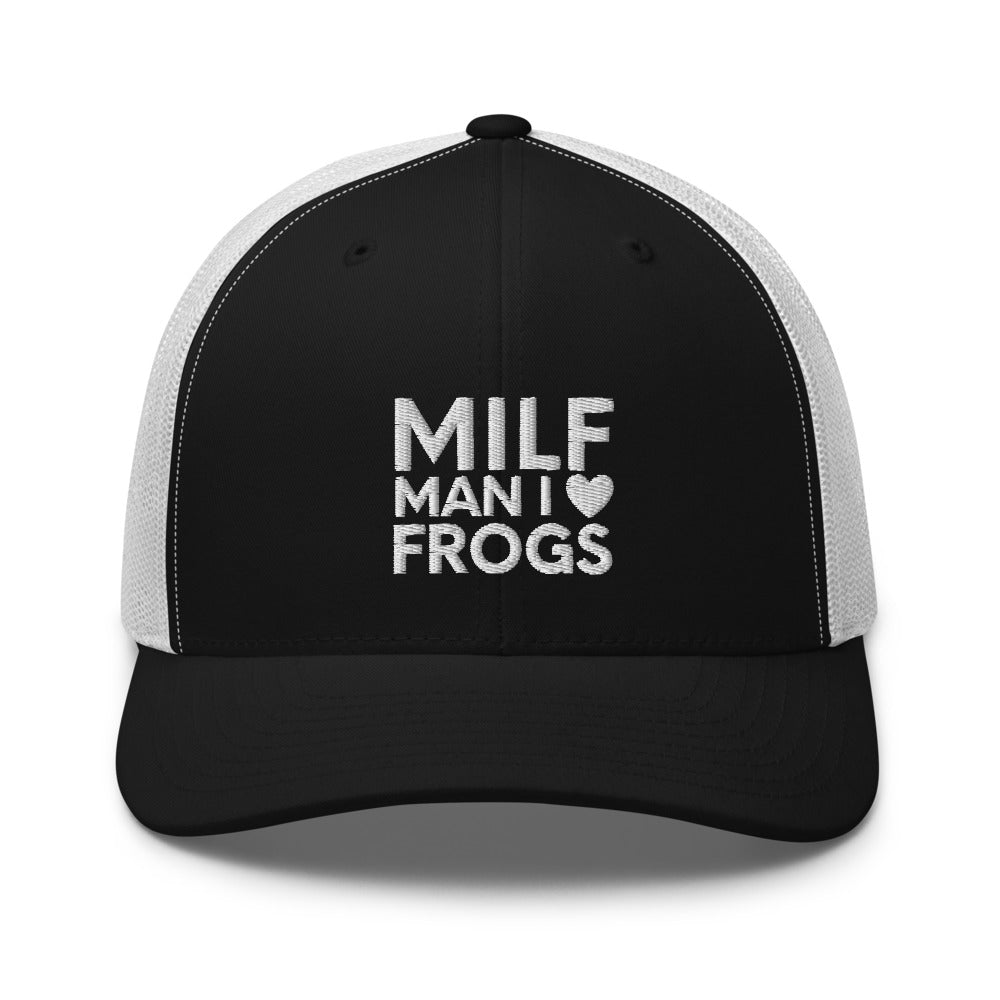 MILF Trucker Cap, Man I Love Frogs Hat, Funny Saying Frog, Funny Animal Hat, Funny Frog Hat, I Love Frogs Hat, MILF cap, Frogs cap, Funny