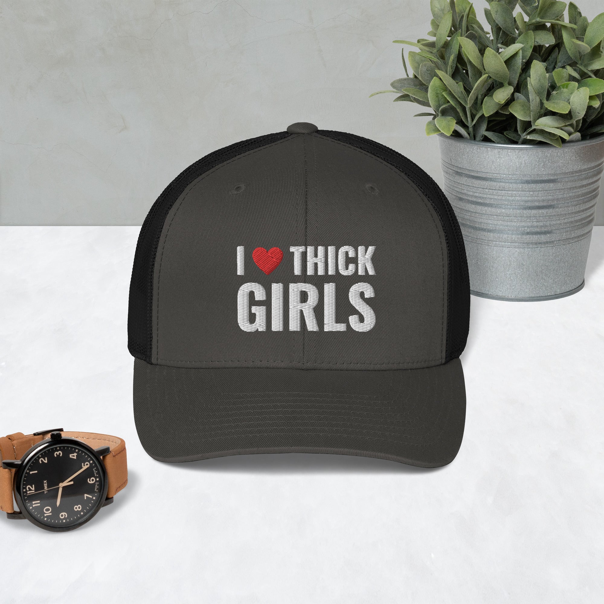 I love thick girls embroidered hat, Funny hot girls hat, hot moms baseball cap, Funny dad hat, Trucker Cap, Thick girl hat