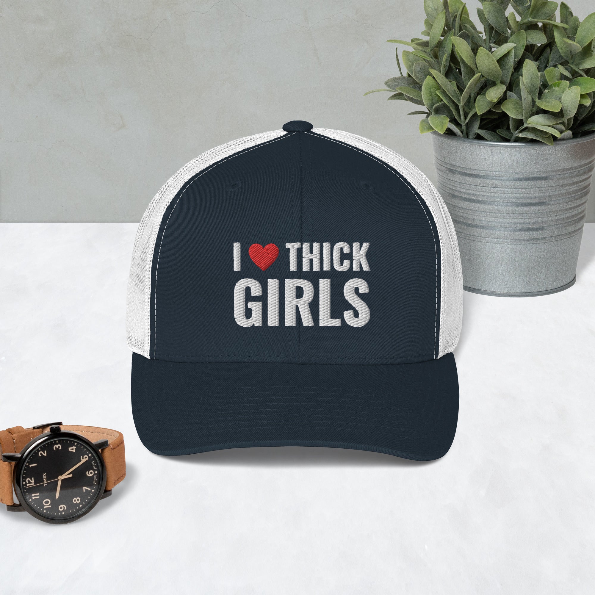I love thick girls embroidered hat, Funny hot girls hat, hot moms baseball cap, Funny dad hat, Trucker Cap, Thick girl hat