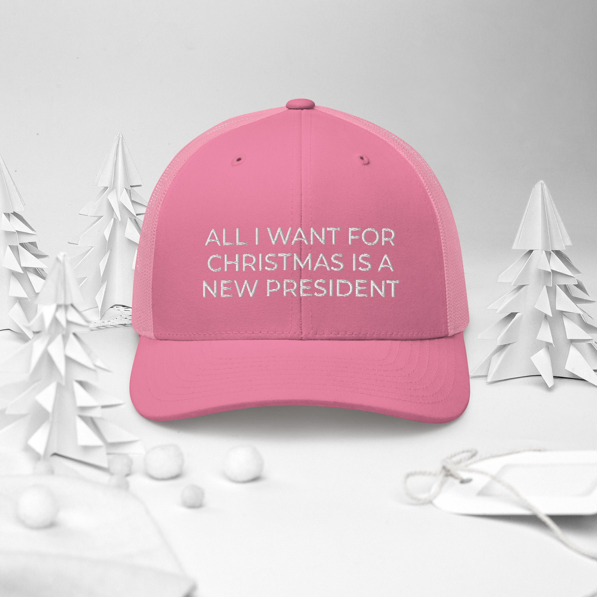 All I Want For Christmas Is A New President, FJB Christmas Trucker Hat, Anti Biden Christmas Cap, Conservative Hat, FJB Hat, Patriot Xmas - Madeinsea©