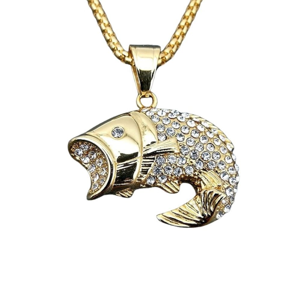 Rhinestone Fish Necklace
