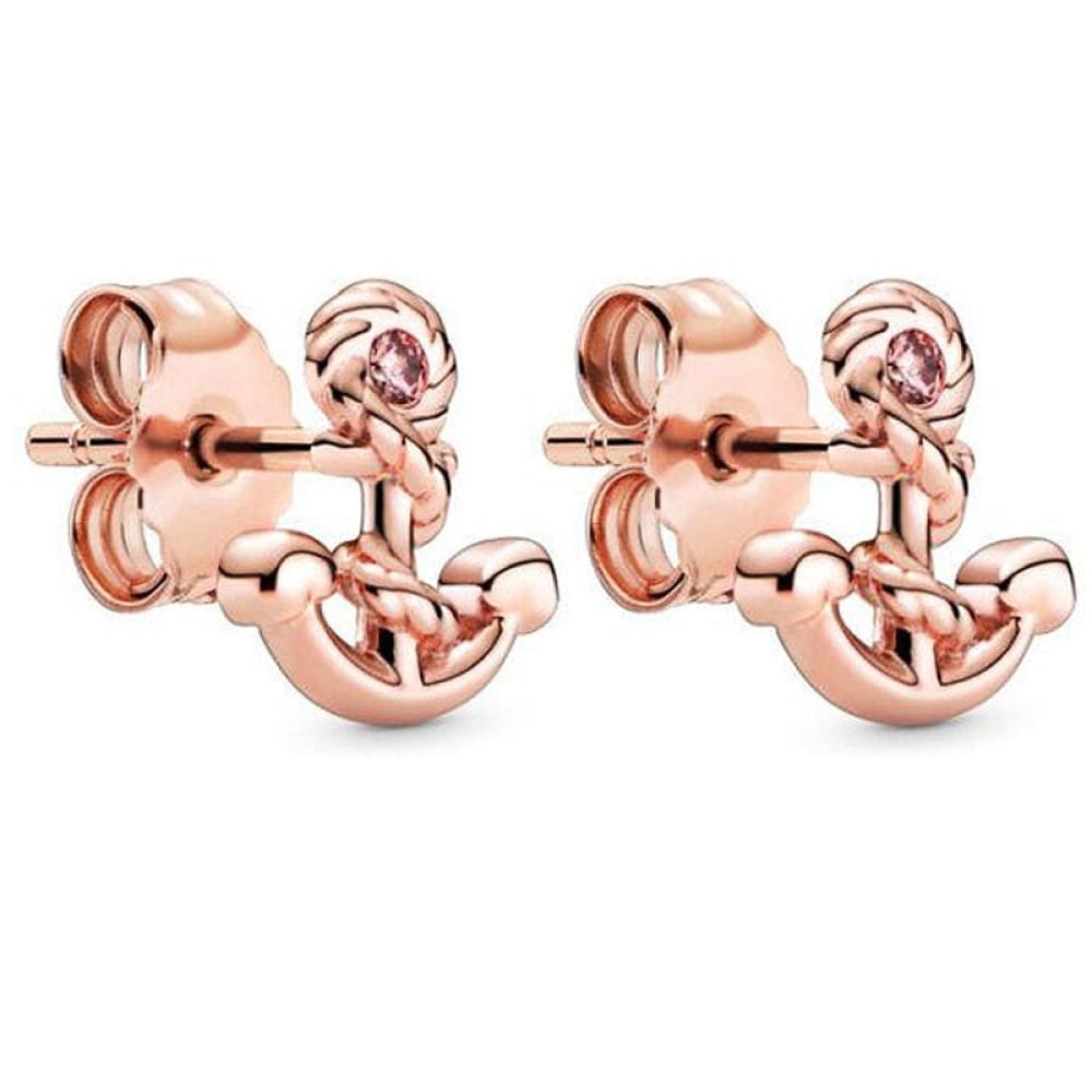 Rose Silver Anchor earrings