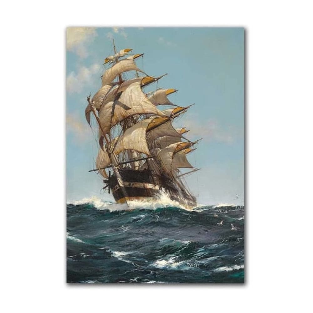 Sailing Ship Painting - 13X18cm