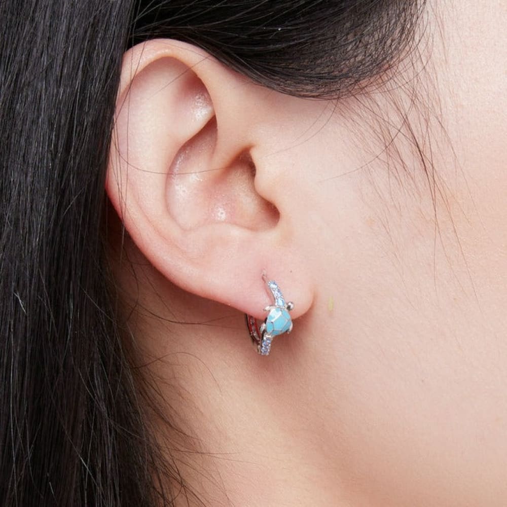 Sea Turtle Diamond Earring