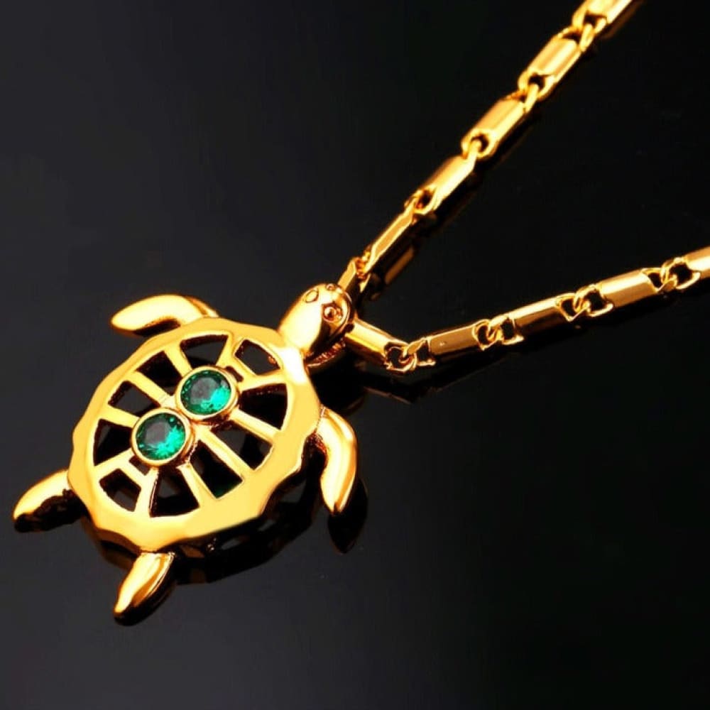 Sea Turtle Necklace Gold