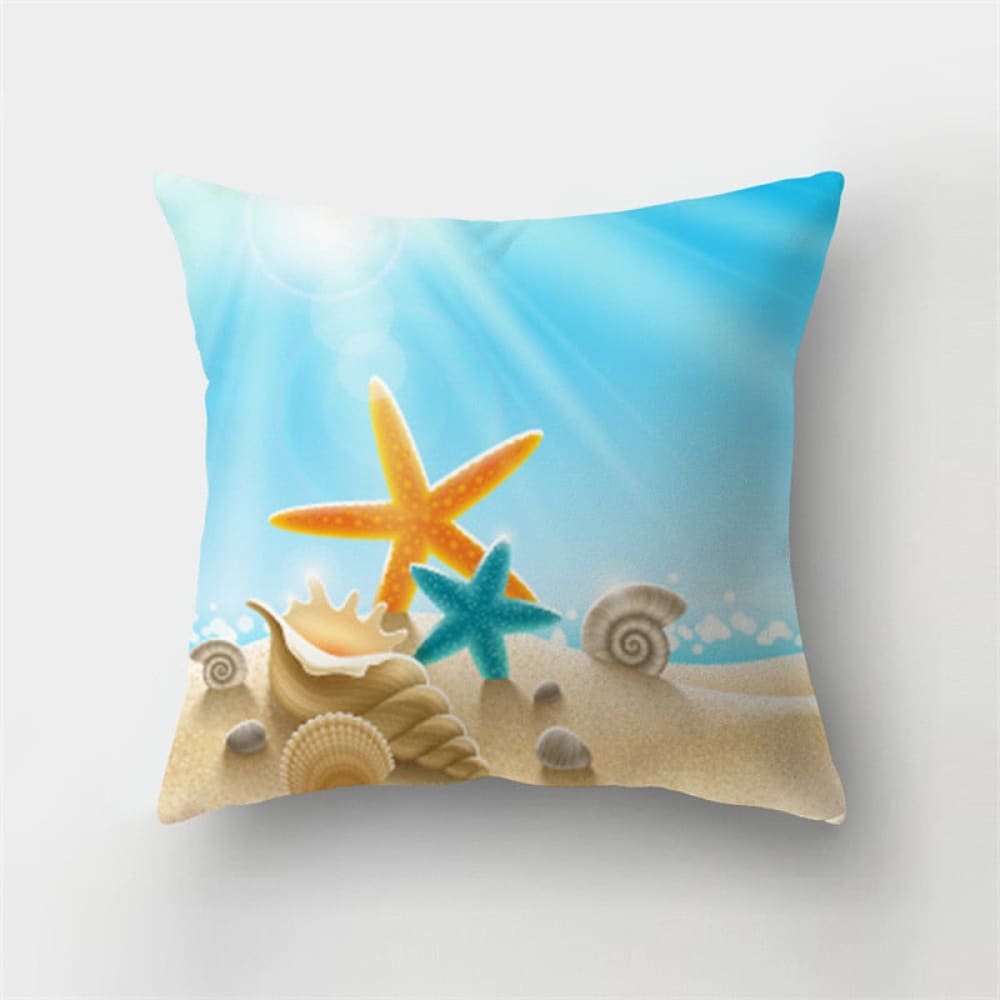 Seashell and Starfish Pillow