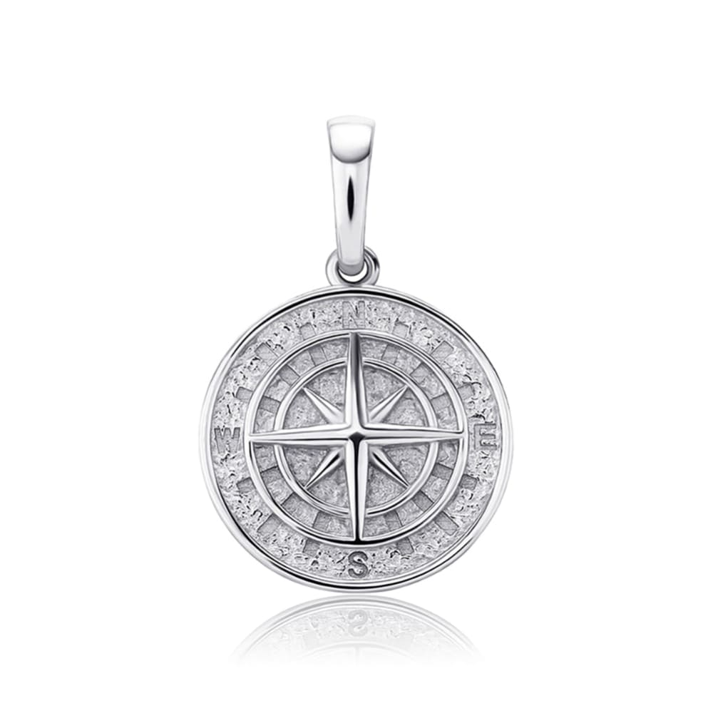 Silver Compass Necklace - Silver